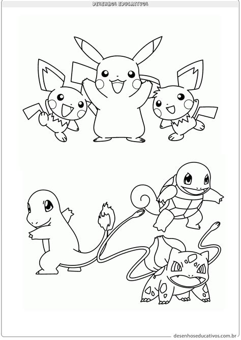 +60 Desenhos do Pokemon para Imprimir e Colorir